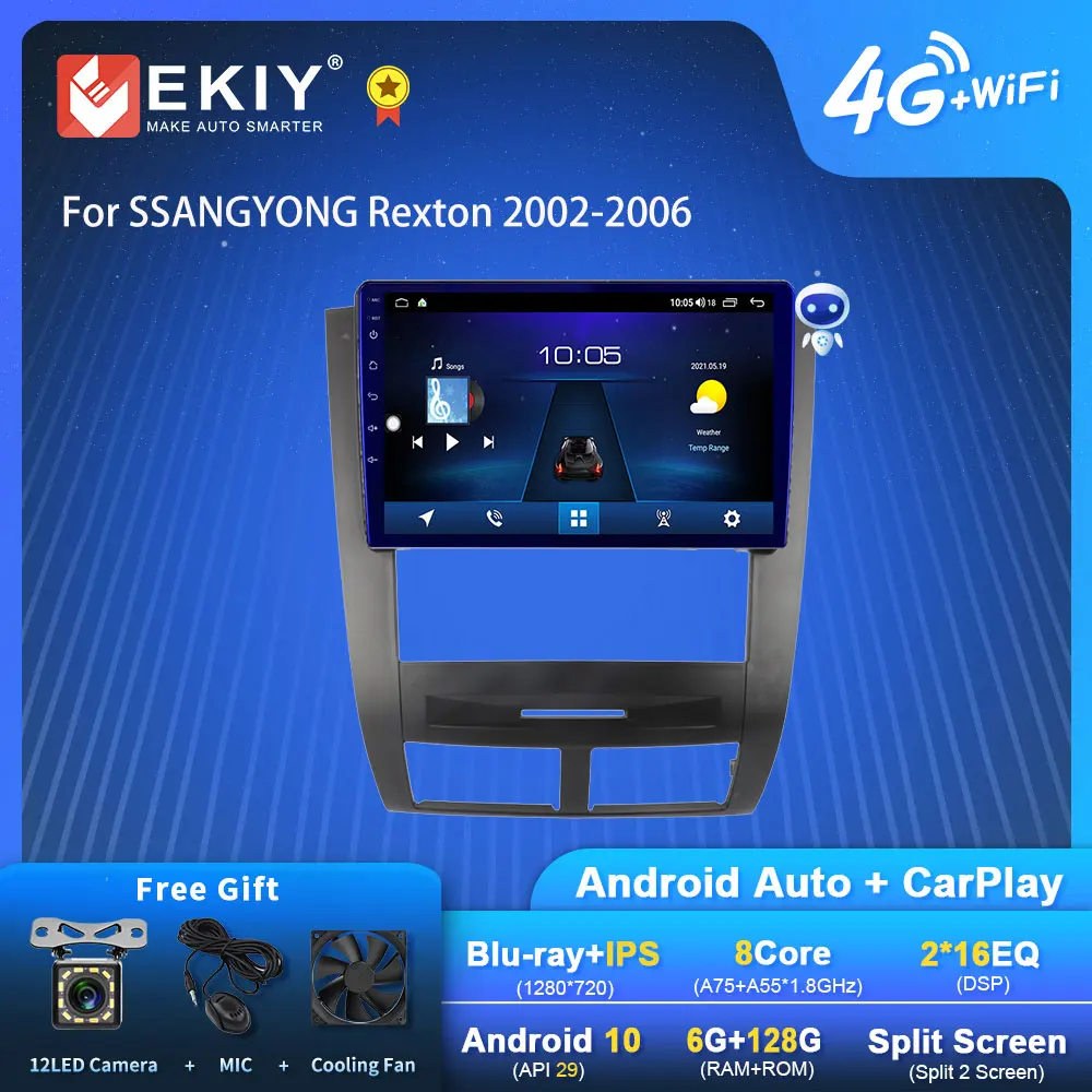 

Автомагнитола EKIY S7T Android 10 Для SSANGYONG Rexton 2002-2006 Navi GPS 1280*720 IPS Carplay мультимедийный плеер магнитофон DVD
