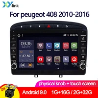 9 android 9 0 knob touch screen 2g32g car radio for peugeot 408 2010 2016 multimedia stereo audio gps navi rearview camera
