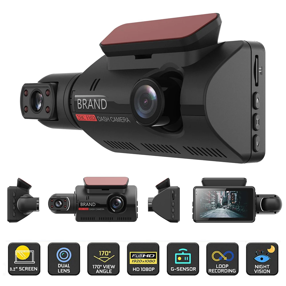 

Universal HD 750P 2 Million Pixels Car DVR Auto IPS Screen Display Smart Mobile Monitor Recorder Night Vision Infrared Dashcam