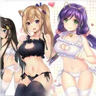 Комплект нижнего белья для косплея, чокер, топ, трусики, головной убор, бюстгальтер с пирсингом