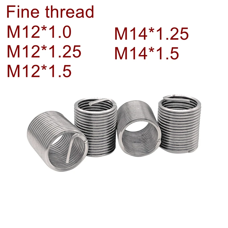 Вставка с тонкой резьбой, Резьбовая вставка M12 * 1,0 M12 * 1,25 M12 * 1,5 M14 * 1,25 M14 * 1,5, Резьбовая втулка из нержавеющей стали DIN8140 - изображение