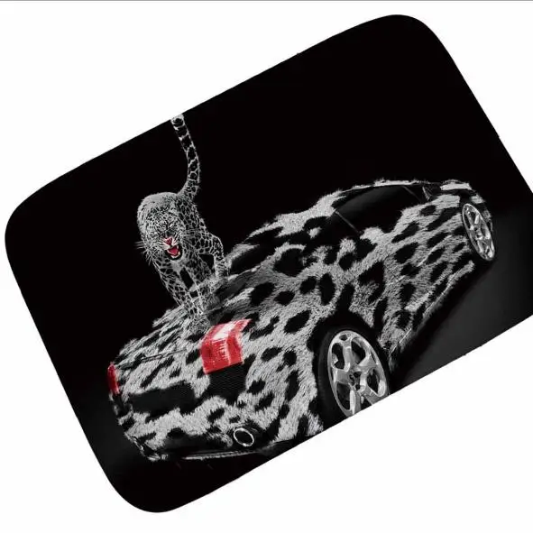 Коврик придверный с леопардовым принтом плотный нескользящий | Дом и сад