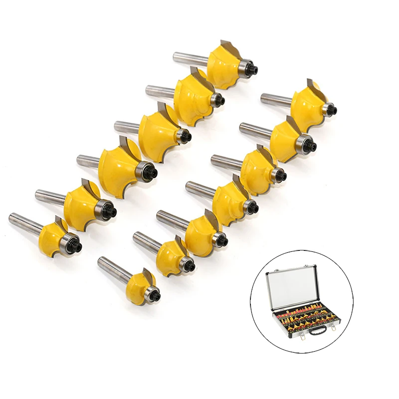 

35pcs DIY Shank Woodworking Router Bits Set Milling Cutter For Wood Flush Straight Chamfer Trimming Engraving Tool