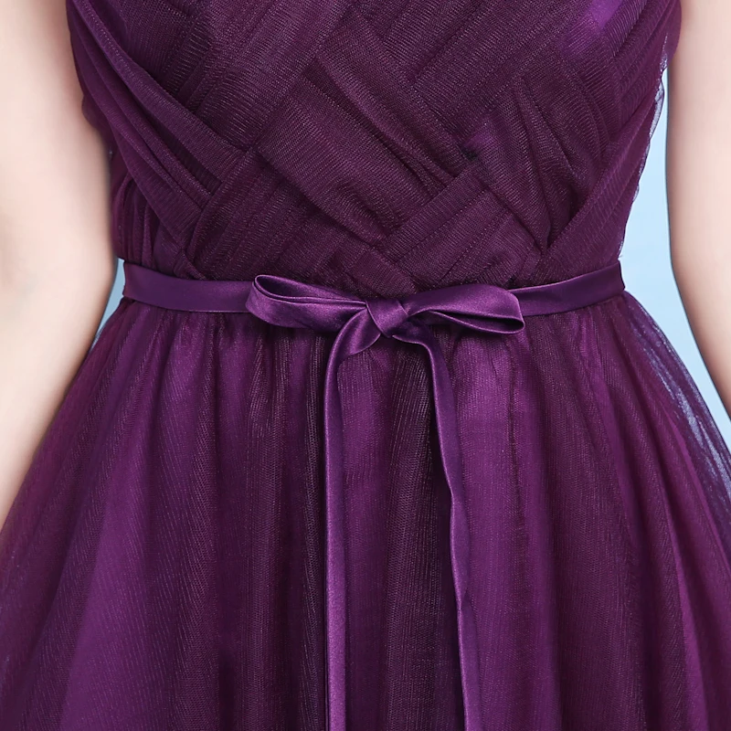 Длинное фиолетовое платье для подружки невесты цвет виноград Фототюль длина в