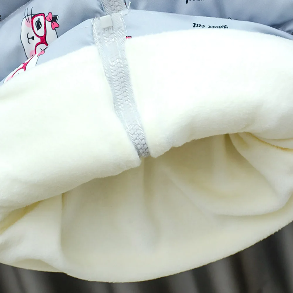 

Toddler Girl Snowsuit Cartoon Plus Velvet Thicken Warm Hooded Kids Outerwear Jackets And Coats Christmas Children Parkas