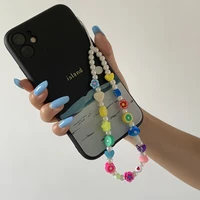 girafe 2022 new mobile phone strap polymer clay acrylic lanyard colorful fruit rope for cell phone case hanging cord for women