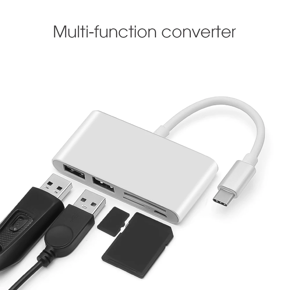 Usb концентратор Kebidu 5 в 1 картридер USB Type C OTG адаптер питания с Micro для Macbook Air Pro Surface 6