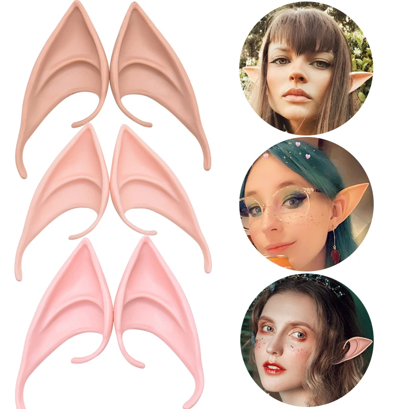 Cosplay Fairy Pixie Elf Ears for Girls Women Halloween Party Costume Props Fake Latex Angel Ears 2022 Halloween Night Masquerade