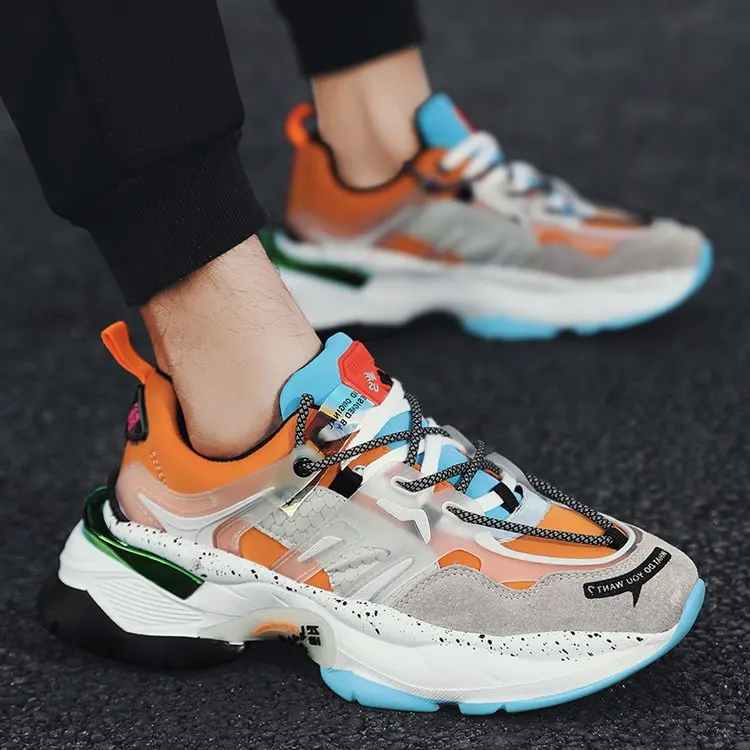 Мужская модная дизайнерская обувь на толстой подошве сезон весна-осень