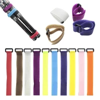10pcslot reusable fishing rod tie holder strap suspenders fastener hook loop cable cord ties belt fishing accessories