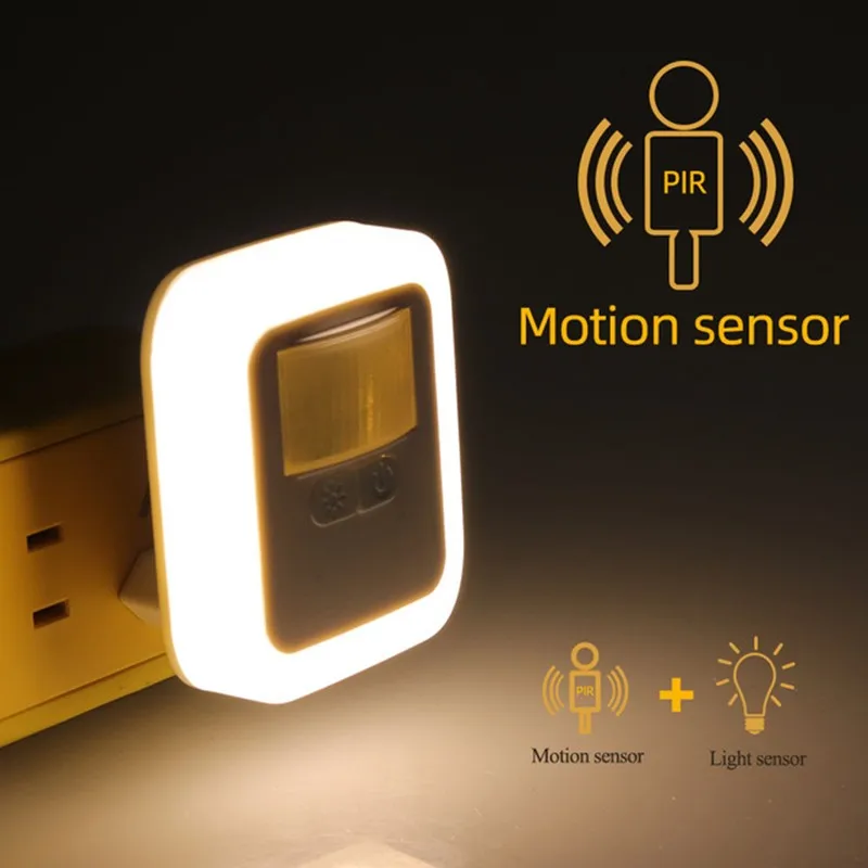 

LED Plug-in Motion Sensor Light Wall Night Lamp Light with Brightness 30s/60s/90s/120s Lighting Time Adjustable for Living Room