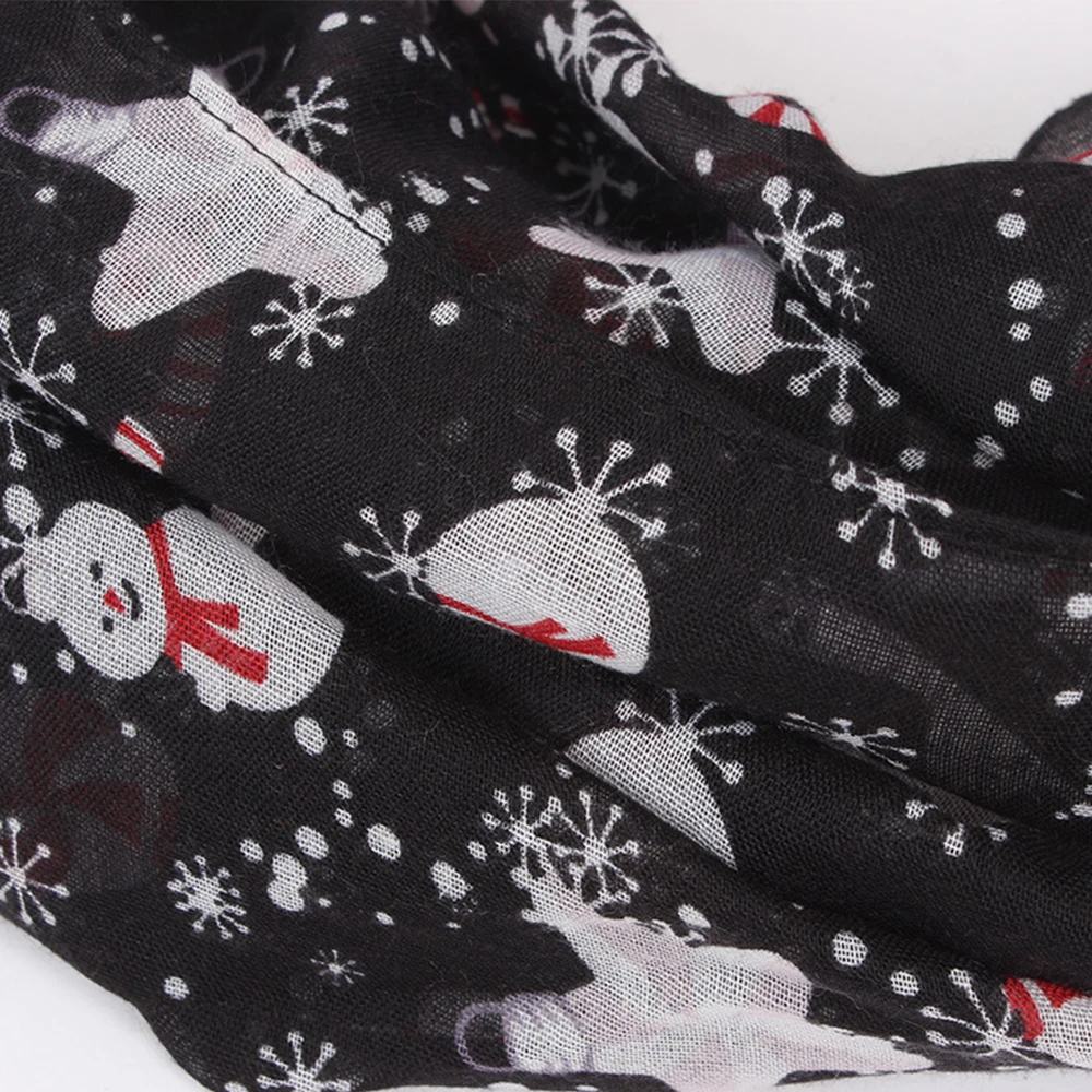 Новинка 2019 Хит Модный женский Рождественский шарф с принтом снеговика оленями