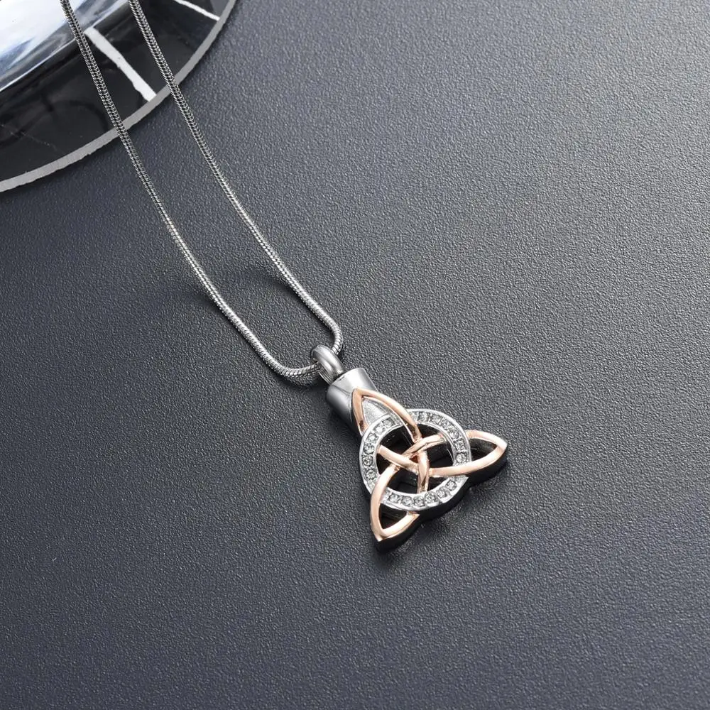 

Hold Crystal Interlocking Stainless Steel Cremation Jewelry For Ash For Human Pet Ashes Keepsake Memorial Urn Pendant Necklace