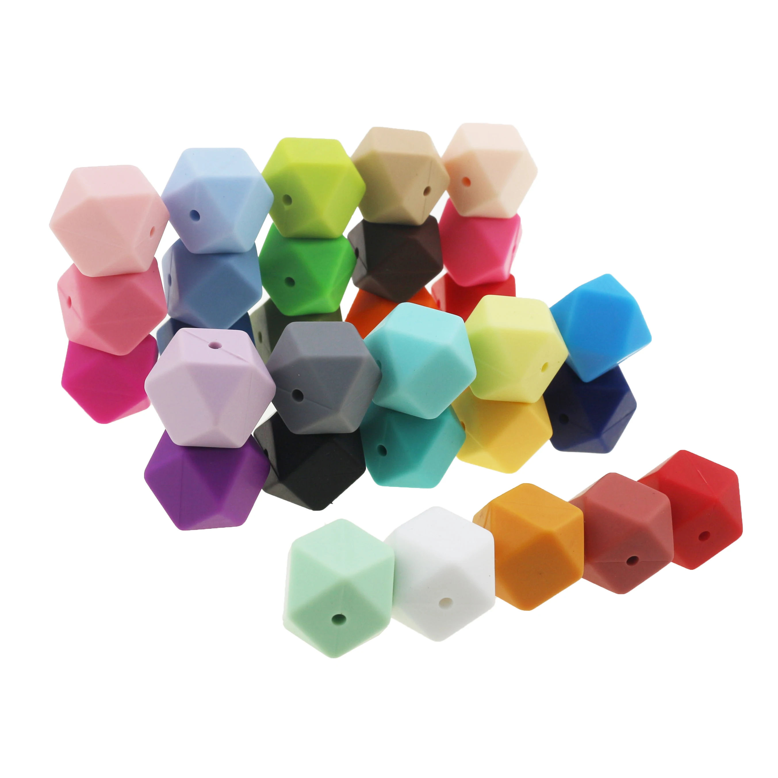 Силиконовые шестигранные мини бусины карамельных цветов 50 шт. | Мать и ребенок