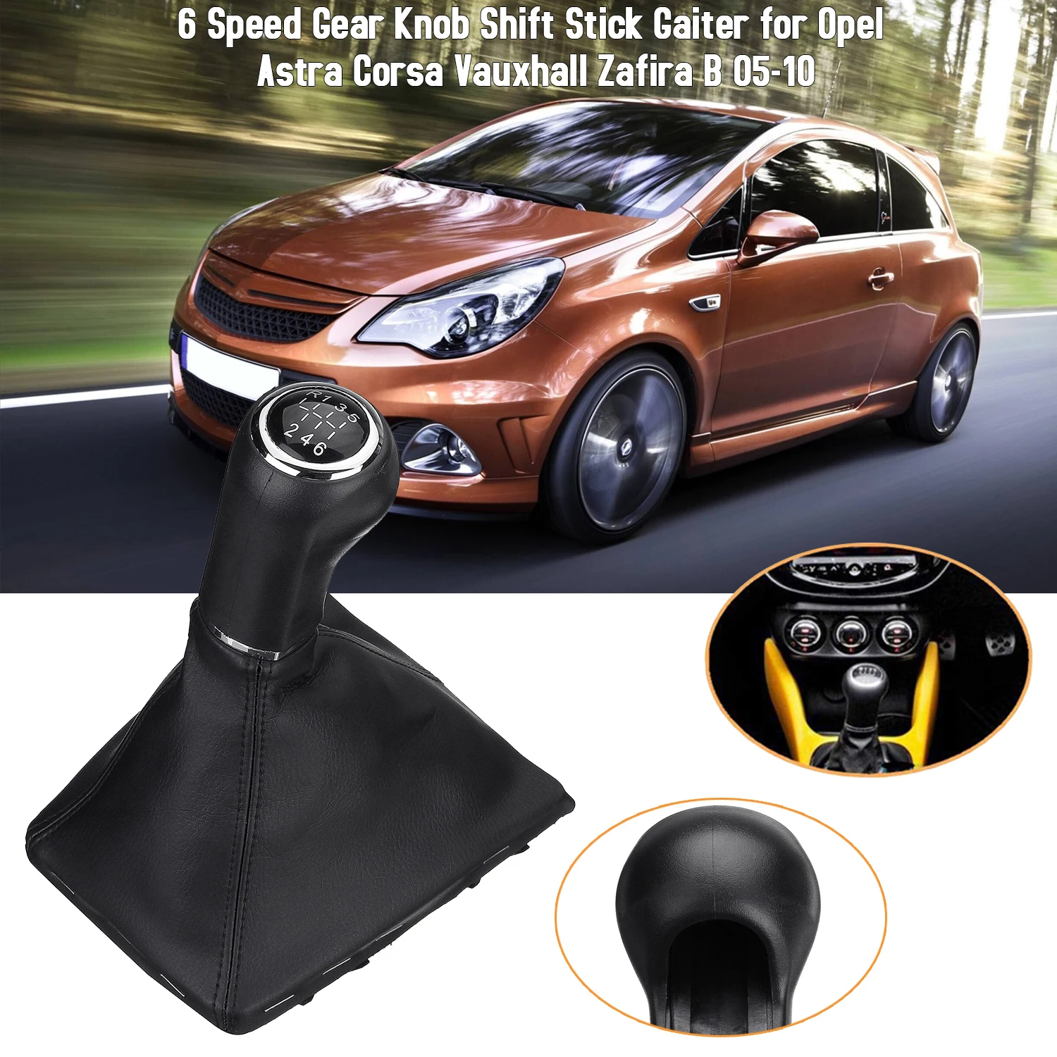 For Opel Astra Corsa Vauxhall Zafira B 2005-2010 Car Gear Knob Gaiter Boot 6 Speed Shift Cover Accessories | Автомобили и