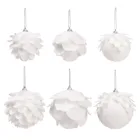 Рождественские шарики с белыми лепестками, праздничный декор, шар из блестящей пены для домашних животных, детские украшения сделай сам для рождественской елки, шарики, подвески, подарок