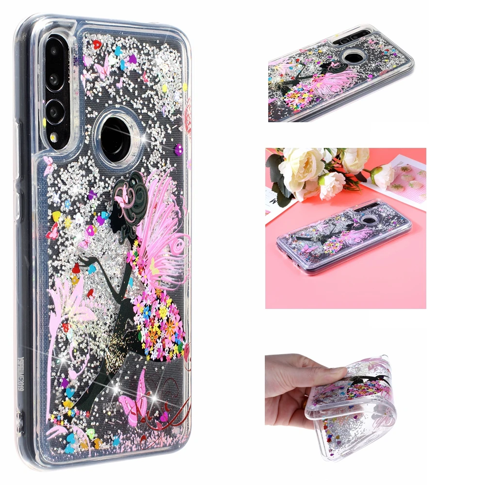 Чехол с зыбучим песком для Huawei P Smart Z жидкий блестящий чехол Y9 Prime 2019 Smartz STK LX1 LX2