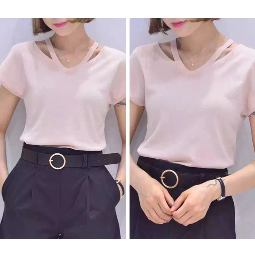 

Womens Lady Round Square Buckle Belt Leather Jeans Dress Waist Band Belt