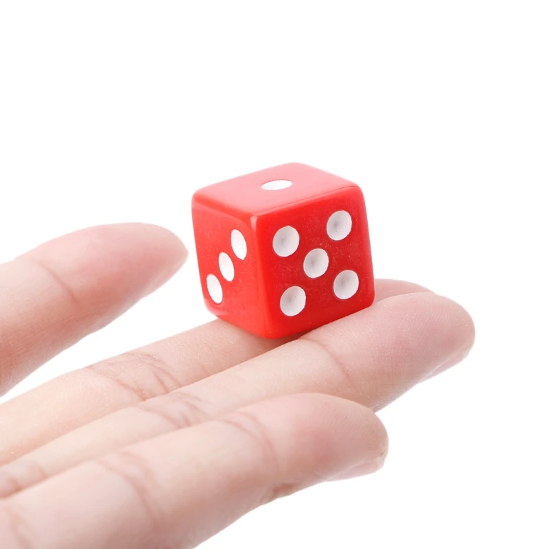 

10pcs 15mm Multicolor Acrylic Cube Dice Beads Six Sides Portable Table Games Toy