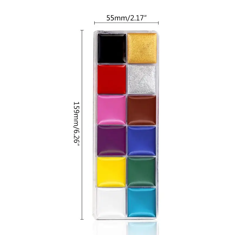 

12 Colors Non Toxic Face Body Paint Water Soluble Oil Painting Tattoo Halloween