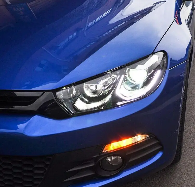 Автомобильный Стильный чехол для VW scirocco 2009- фары светодиодный фары DRL Объектив Двойной Луч Ксенон
