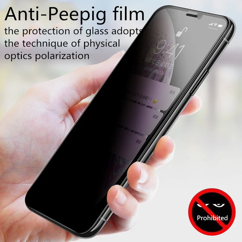 Антишпионское защитное переднее закаленное стекло премиум класса для IPhone X 4 4s 5 5S