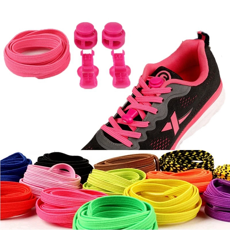 

1Pair Stretching Lock Shoelaces Locking Shoe Laces Unisex Children Elastic Sneaker Shoelaces Shoestrings No Tie Shoes Lace