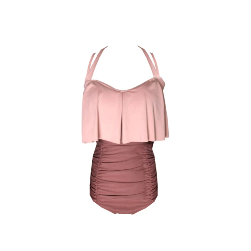 

Весенний купальный костюм для беременных женщин с высокой талией и поддержкой живота, Высокоэластичный женский купальник большого размера...