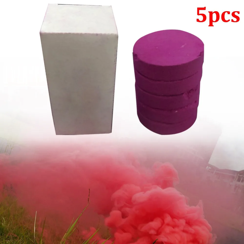 5pcs Rose red Красочный дым таблетки дым торт дым эффект бомба дым бомба фотография помощь игрушка Хэллоуин божественный подарок дымовая шашка цветная - Цвет: 5pcs Rose red