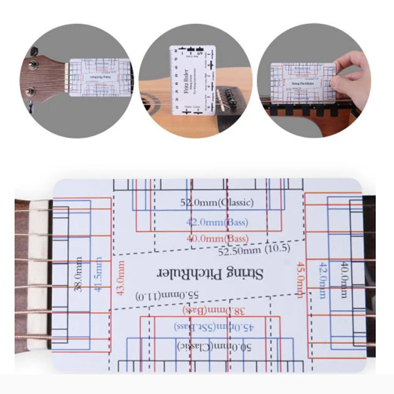 

2pcs Guitar String Action Gauge String Pitch Ruler Measuring Tool Guitar Ruler