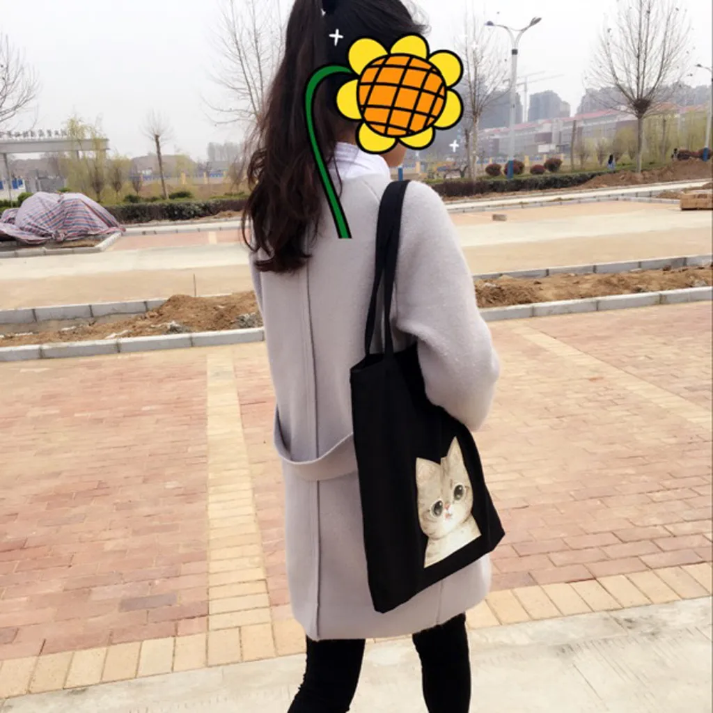 Многоразовая сумка через плечо для покупок модная женская холщовая Наплечная