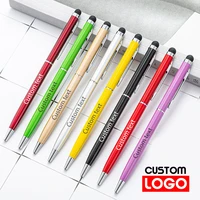 custom logo metal capacitive pen touch screen pen wholesale writing gift ballpoint pen lettering engraved name office stationery