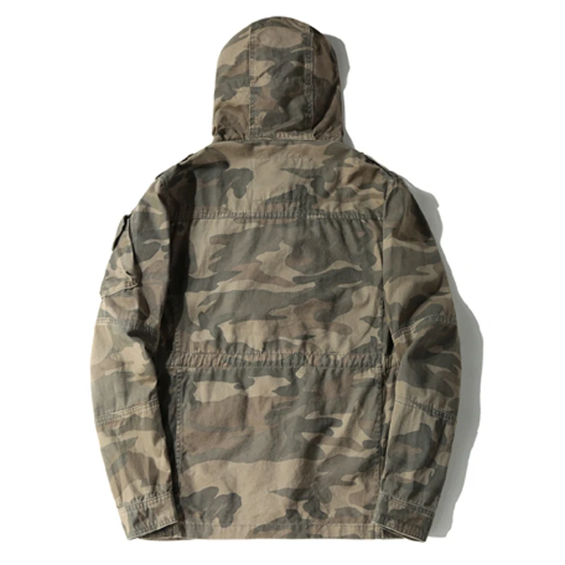 Мужская куртка с капюшоном камуфляжная уличная в стиле милитари верхняя одежда