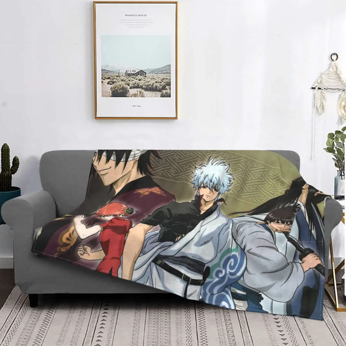 

Gintama Sakata Gintoki Action Comics Caballeros, mantas cálidas portátiles para ropa de cama de viaje