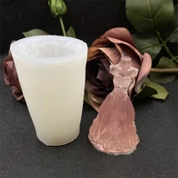 1 pcs wedding dress soap silicone mold diy pudding candle car decoration silicone mold car aromatherapy mold
