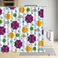 creative umbrella pattern shower curtain hexagon modern eco friendly waterproof fabric bathtub decor screens with hooks washable