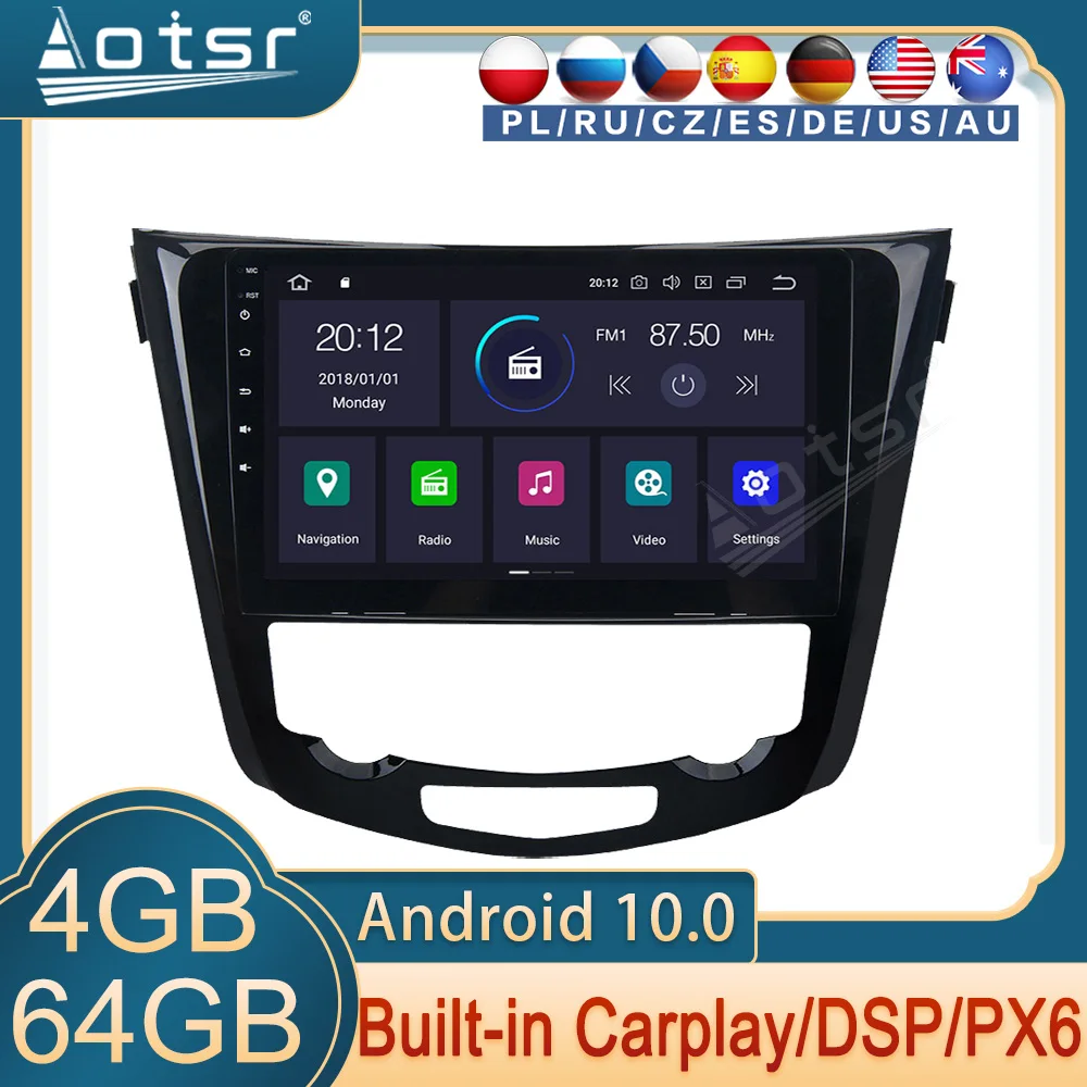 

Carplay For Nissan QASHQAI X-trail 2014 - 2019 Android Radio PX6 GPS Navigation Muiltimedia Touch Screen Auto Stereo Headunit HD