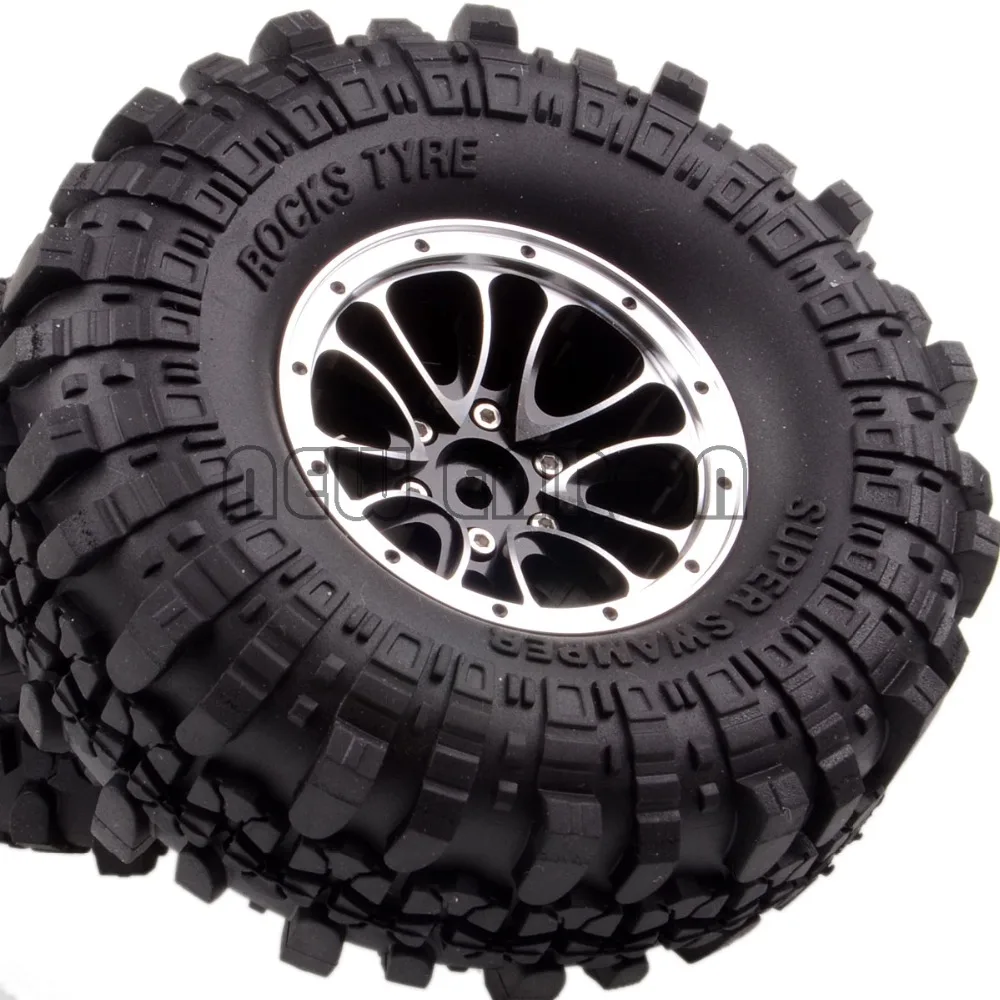 

1:10 1 Pc 1.9 "Metalen Velgen & 110 Mm Band Banden Rc Auto Rock Crawler Rc auto TRX4 SCX10 Mst Jimny TF2 D90 D110 Nieuwe Enron