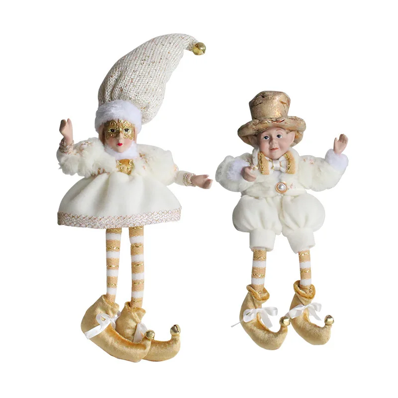 

New Christmas Decorations Plush Doll Cloth Art Sitting Posture Boy Christmas Gift Long Foot Fairy Doll Boy Girl Festival Gift