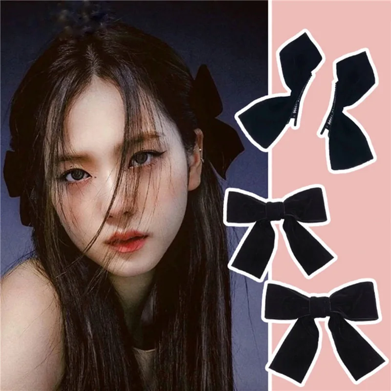 

Заколка для волос женская, черная, в Корейском стиле, заколка для девочек, 2 шт./комплект