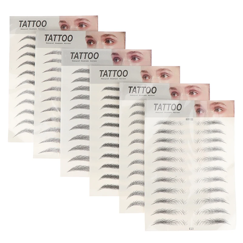 

11 Pairs Of Bionic Tattoo 3D Eyebrow Stickers Semi-permanent Waterproof Stickers New