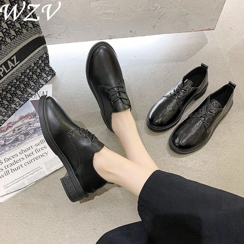 

Новый британский стиль крест женская обувь повседневная женская обувь кроссовки круглый носок Modis оксфорды Лакированная кожа; Балетки на п...