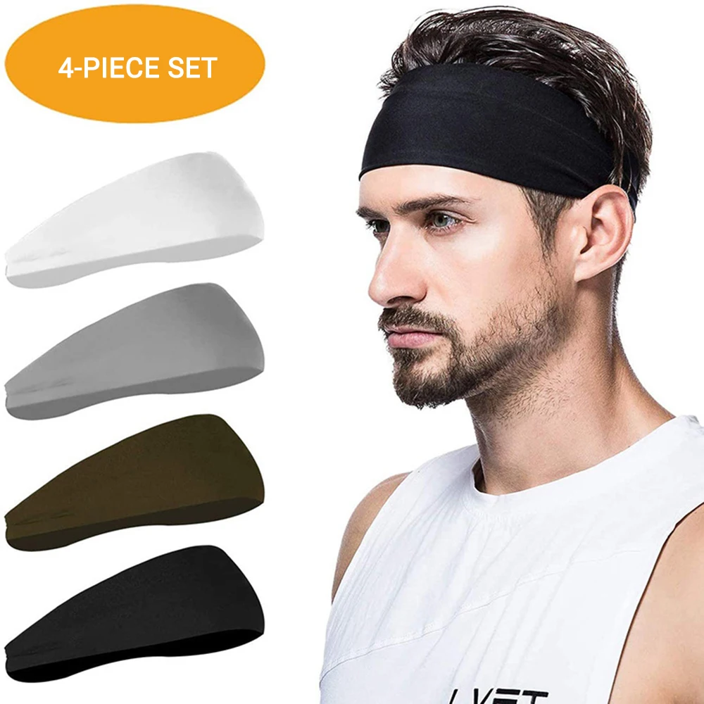 

Unisex Sport Cotton Sweatband Headband for Men Women Yoga Hairband Gym Stretch Head Bands Strong Elastic Fitness Basketball Band
