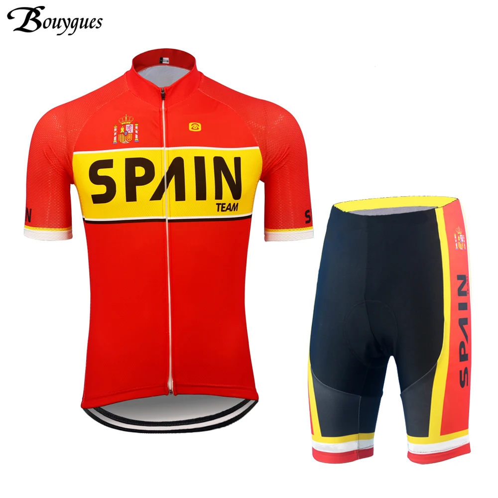 Профессиональная команда Испании Джерси с коротким рукавом для велоспорта