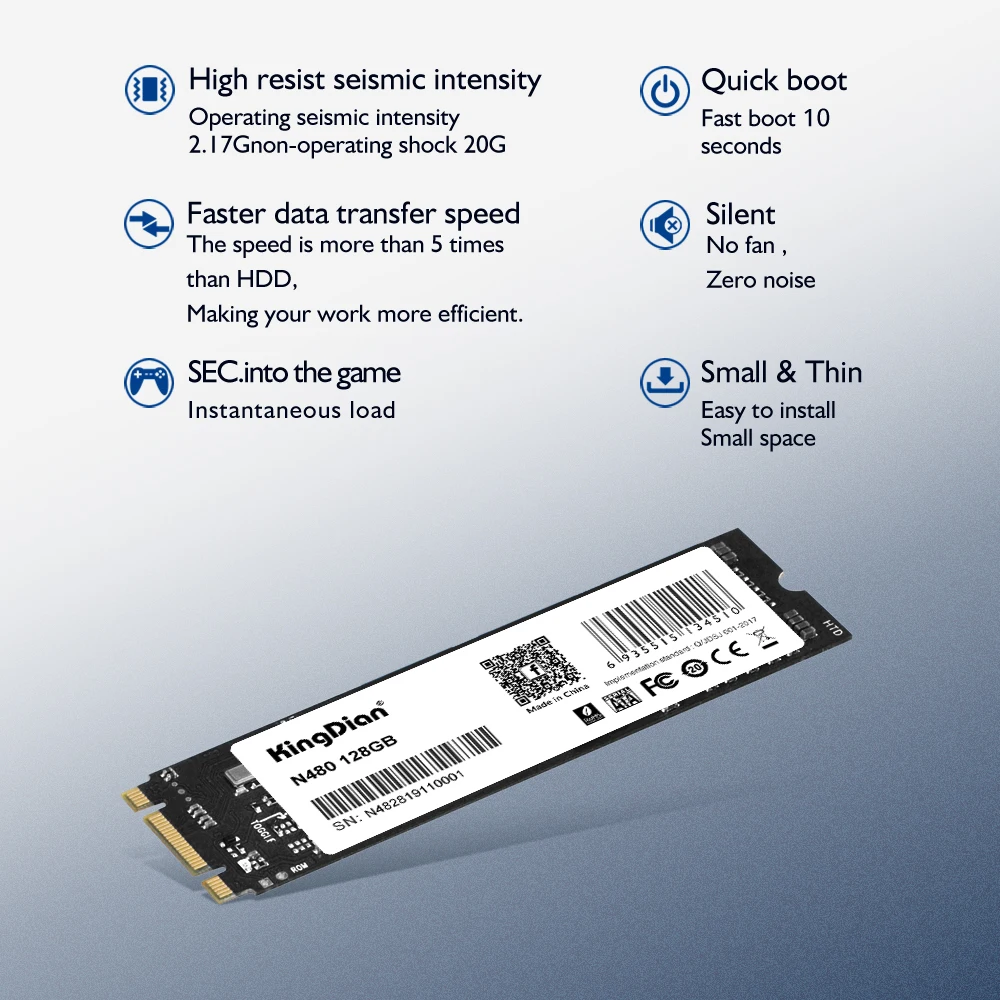 Жесткий диск KingDian м.2 SATA SSD 60 ГБ 120 240 128 256 512 ТБ HDD M2 NGFF 2280 мм Винчестер для компьютера