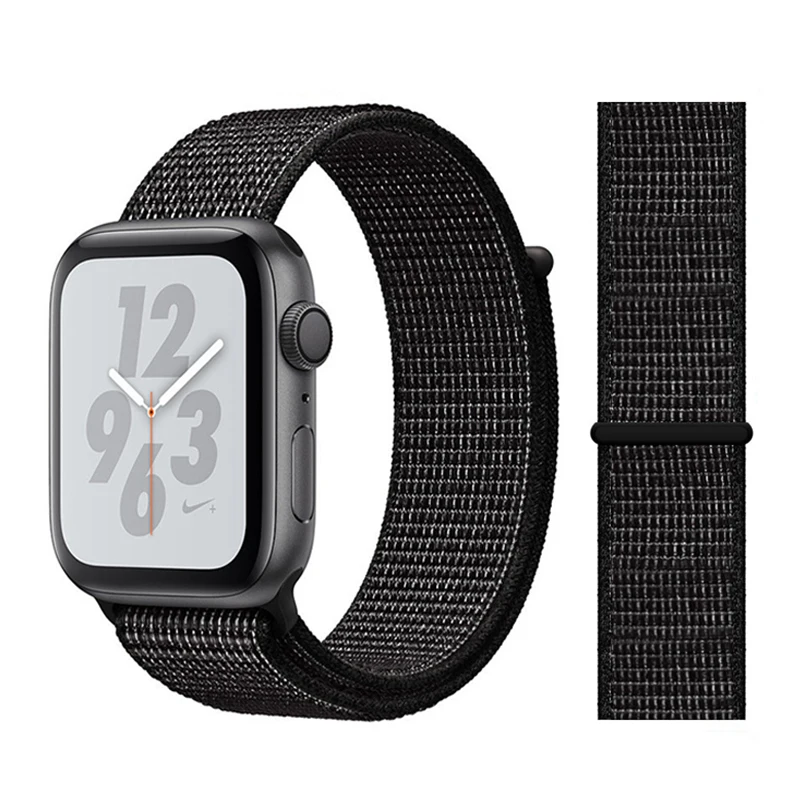 Нейлоновый ремешок для Apple watch 5 ремешок 44 мм 40 мм iWatch ремешок 42 мм 38 мм спортивный ремешок для часов Браслет Apple watch 4 3 2 1 38 40 44 мм - Цвет ремешка: Summiit black