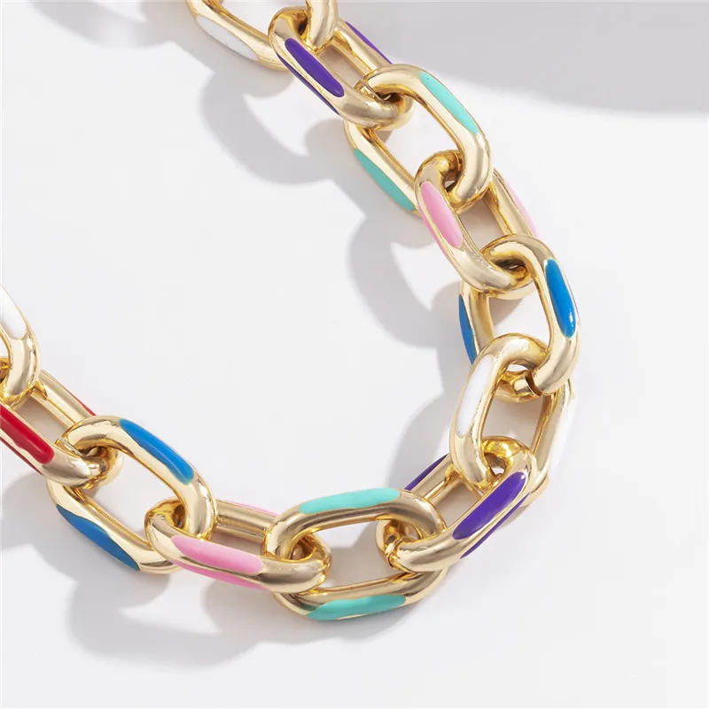 

1pcs Printed Aluminum Chain Bracelet For Women Colorful Jewelry Bracelets 2021 Fashion Jewelry Accessories