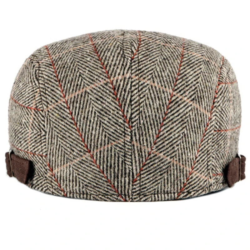 Кепка-берет для мужчин и женщин твидовая плоская кепка с узором в елочку газетчик
