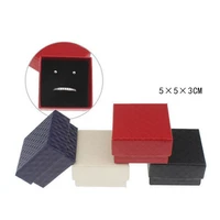 classic black square imitation leather square gift box sponge pad ring storage box trinket to accommodate gift box for earrings