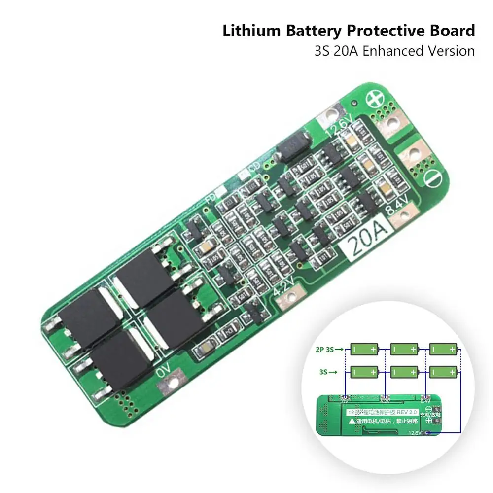 Защитная плата 3S 20A 12 6 V PCB BMS Lipo 18650 для литиевой батареи функция восстановления